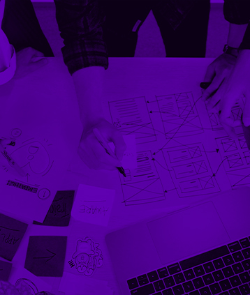 designer explaining prototype of design