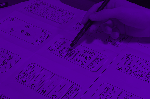 design wireframe drawn